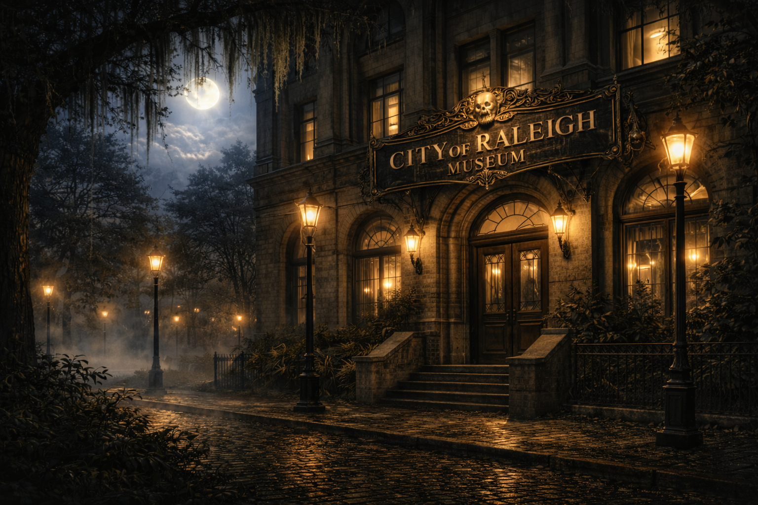 City of Raleigh Museum at night